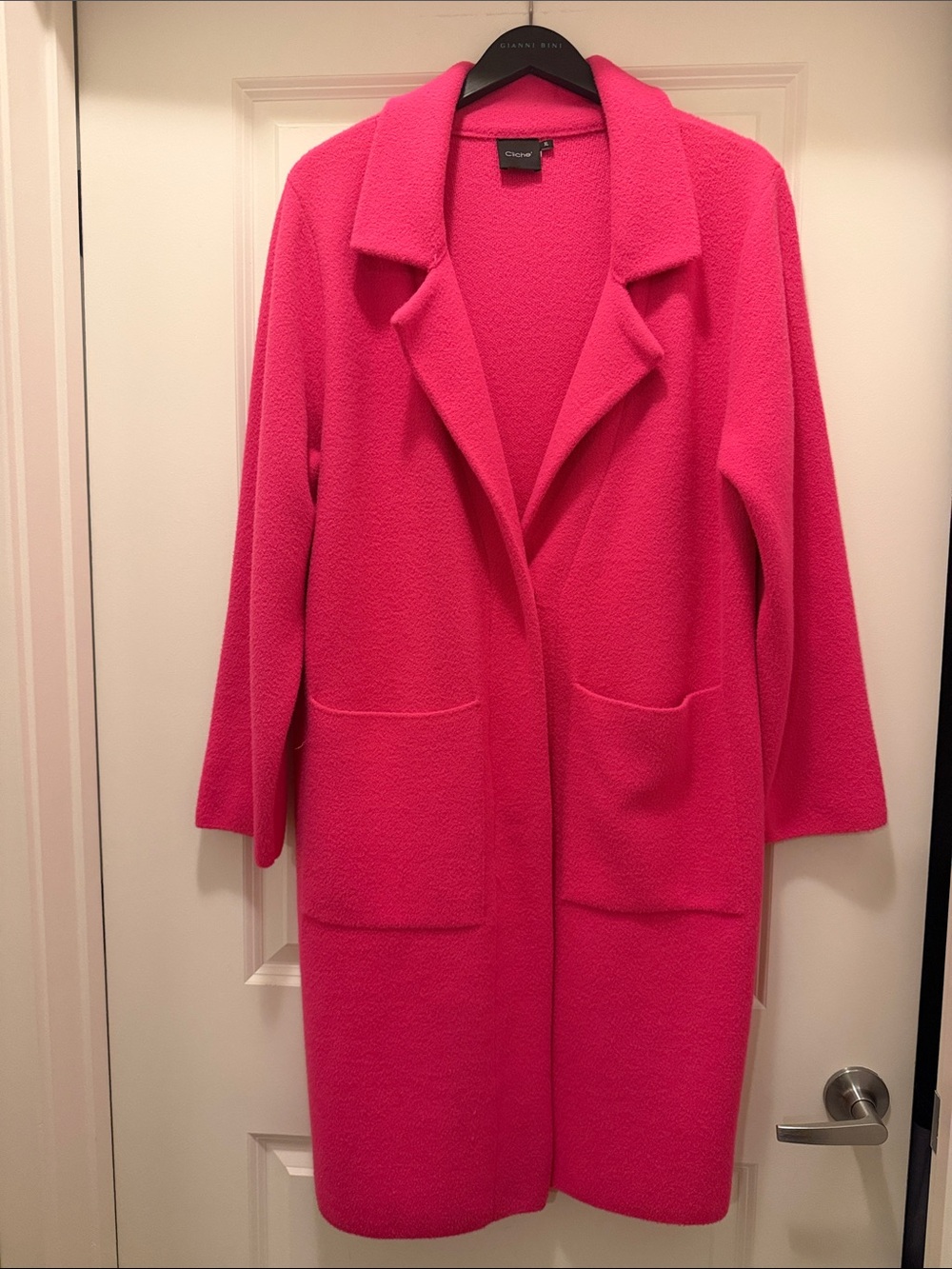 Chico's Bright Pink Open-Front Trench Coat